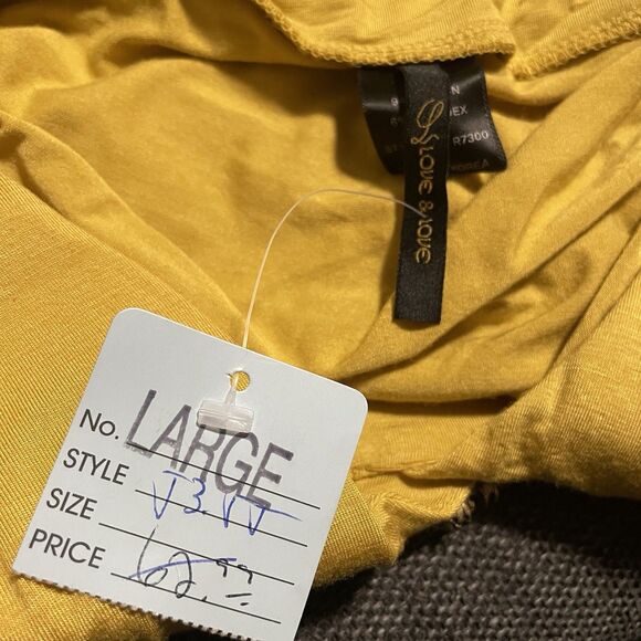 Vintage Love & Love Halter Top Brass Jewel‎ Empire Waist Yellow Boho Y2K Large - Picture 13 of 15